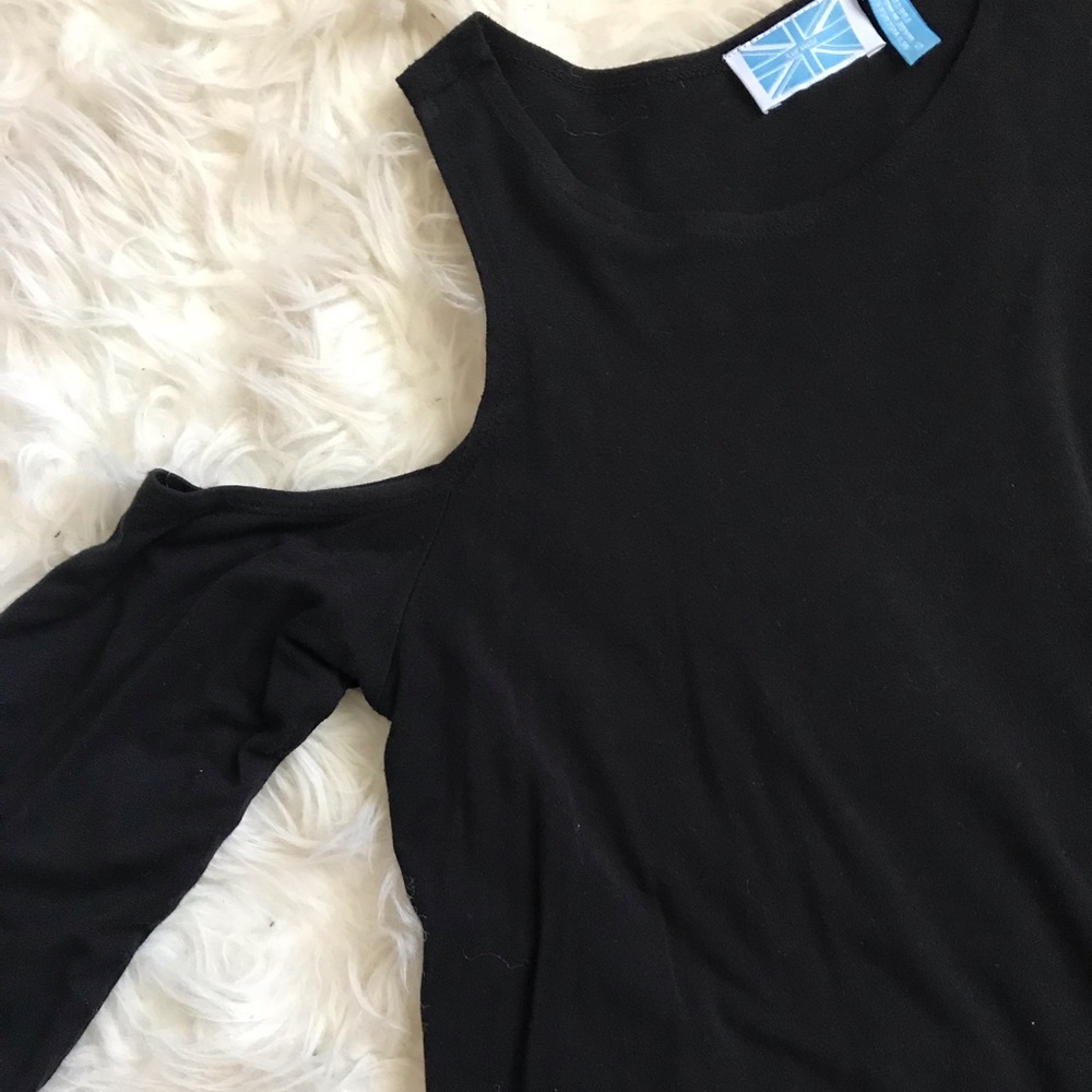 Black Cold Shoulder Top